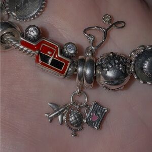 Airplane, Globe & Suitcase Dangle Charm Pandora